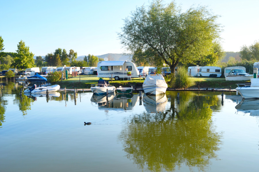 caravan at camp site