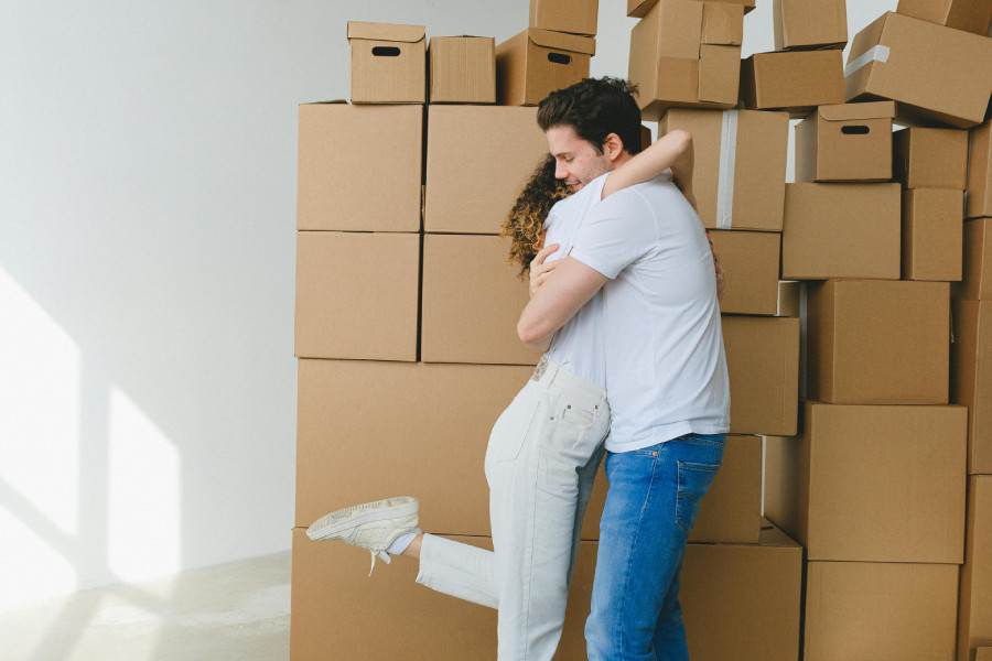 happy customers moving into new build home